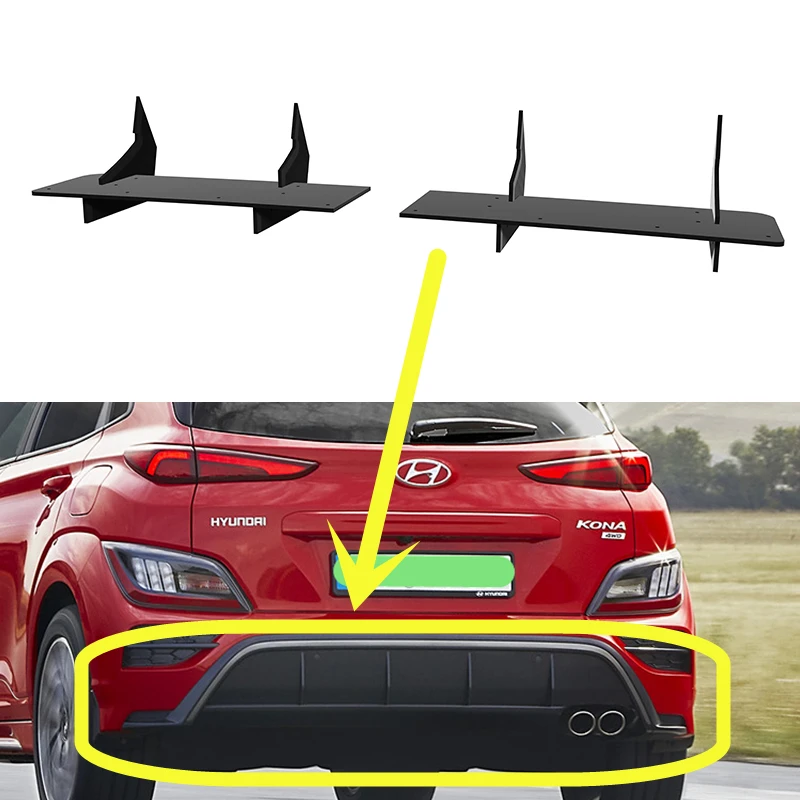 Fit Hyundai Kona N 2021 2022 2023 Year Rear Diffuser Bumper Lips Spoiler Splitter Body Kit Accessories