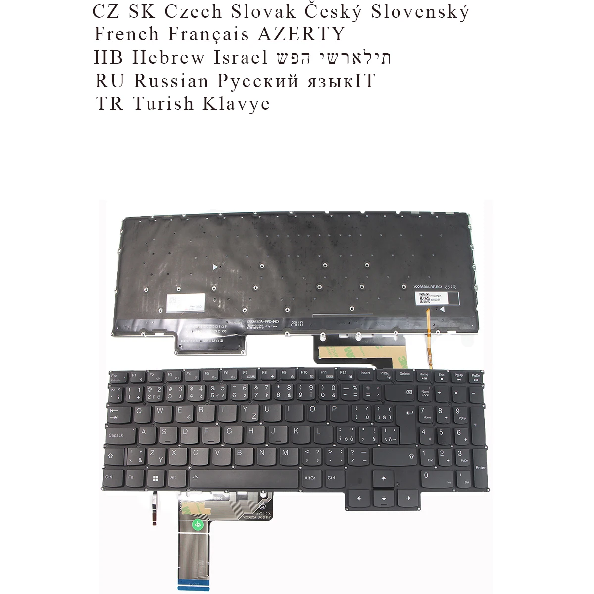 Czech French Russian Hebrew TR keyboard For Lenovo Legion G5000 Slim 5-16IRH8 5-16APH8 LOQ 15ARP9 15AHP9 15IAX9 15IRX9 Backlit