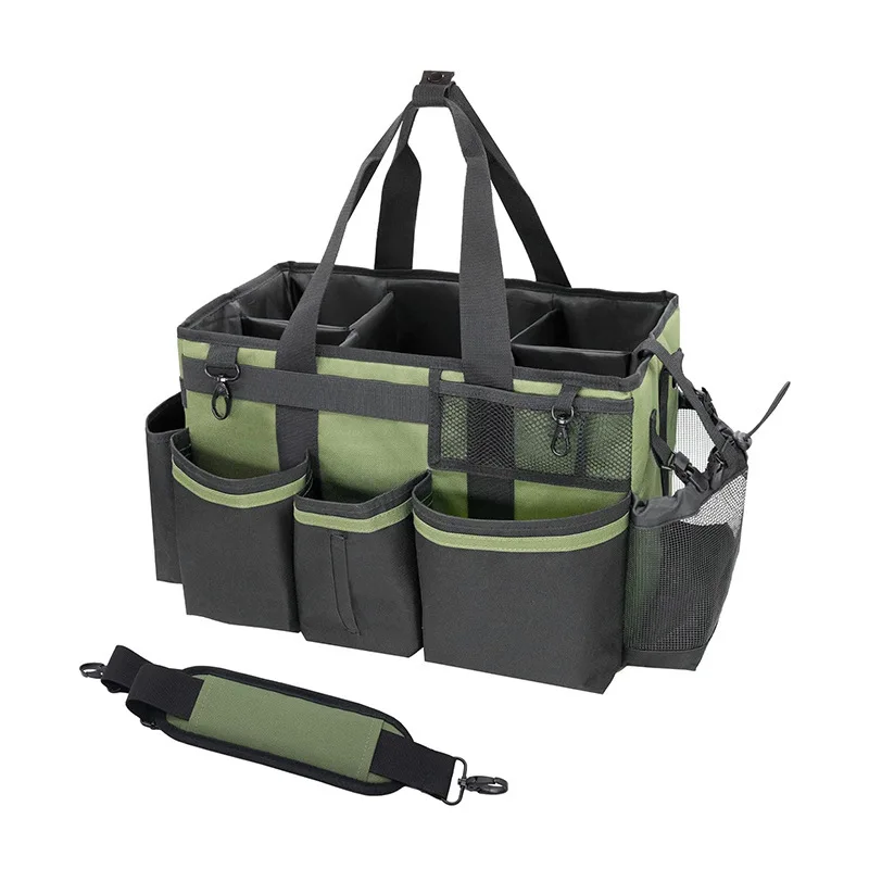 Kit de limpieza portátil de gran capacidad, organizador multibolsillo para el hogar y el coche, bolsa de mano resistente al agua para herramientas de limpieza