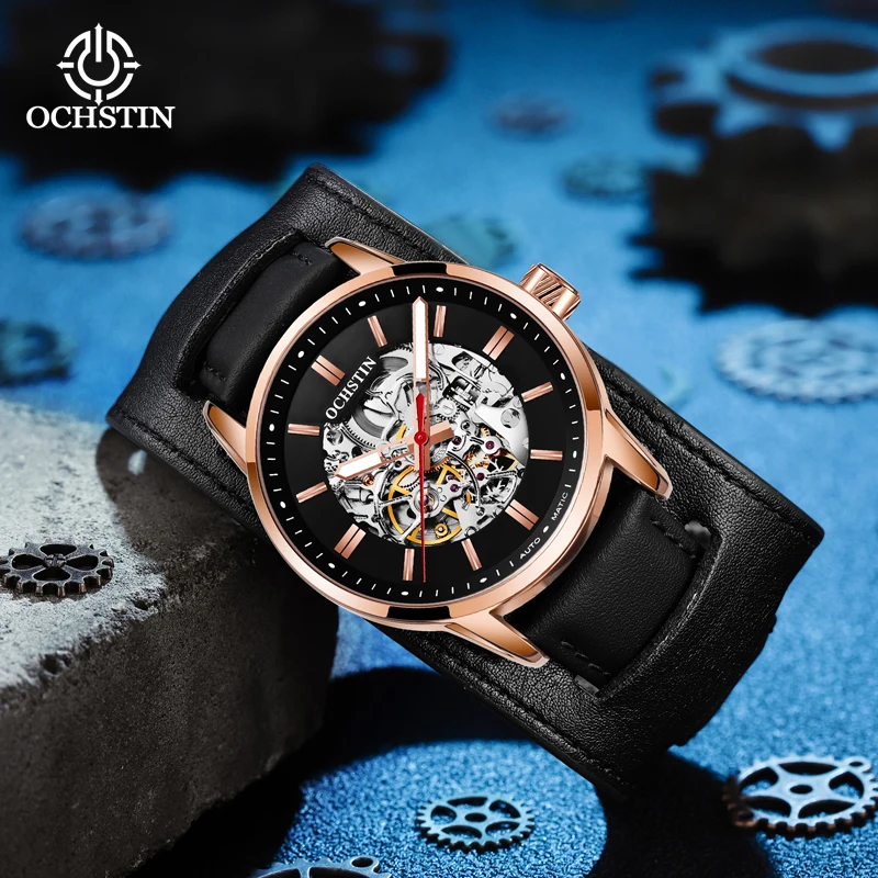 OCHSTIN Hot 2024 Masterpiece Craftsman Casual Comfort Skeleton Mechanical Movement Watch Men's Mechanical Watches