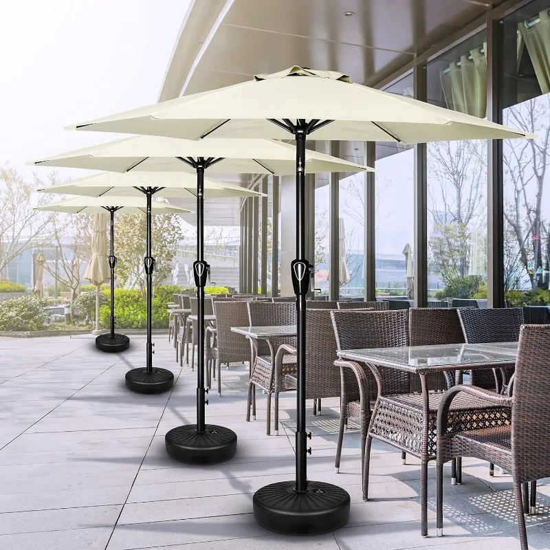 

7.5ft Patio Umbrella Outdoor Table Market Yard Umbrella with Push Button Tilt/Crank, 6 Sturdy Ribs for Garden, Deck, Backyard