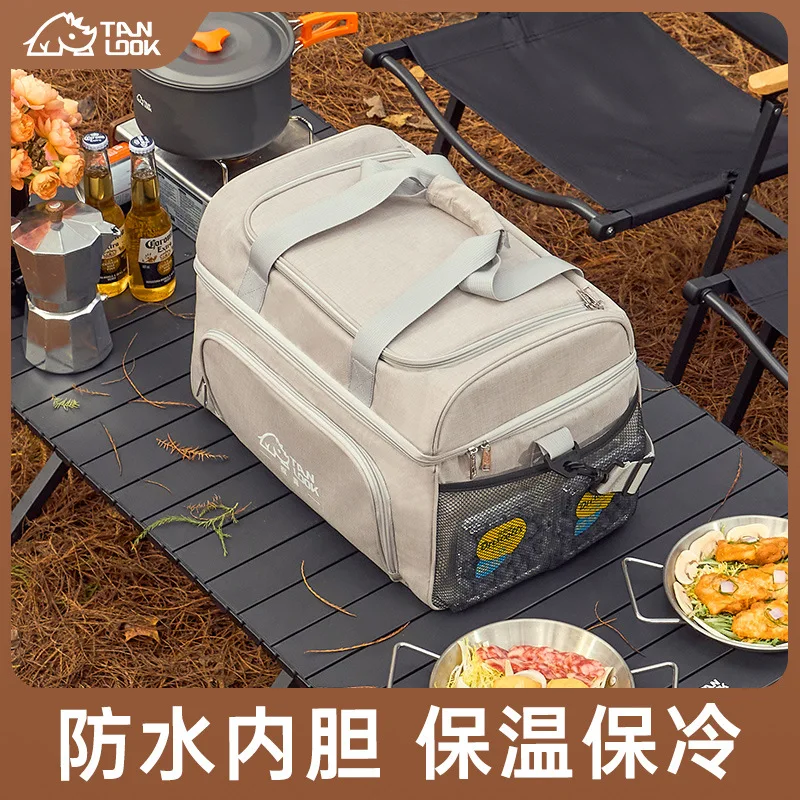 Large Outdoor Camping Bag Insulated Cooler Tote Portable Picnic Pack Hiking Travel Ice Storage Large Capacity Thermal Bag