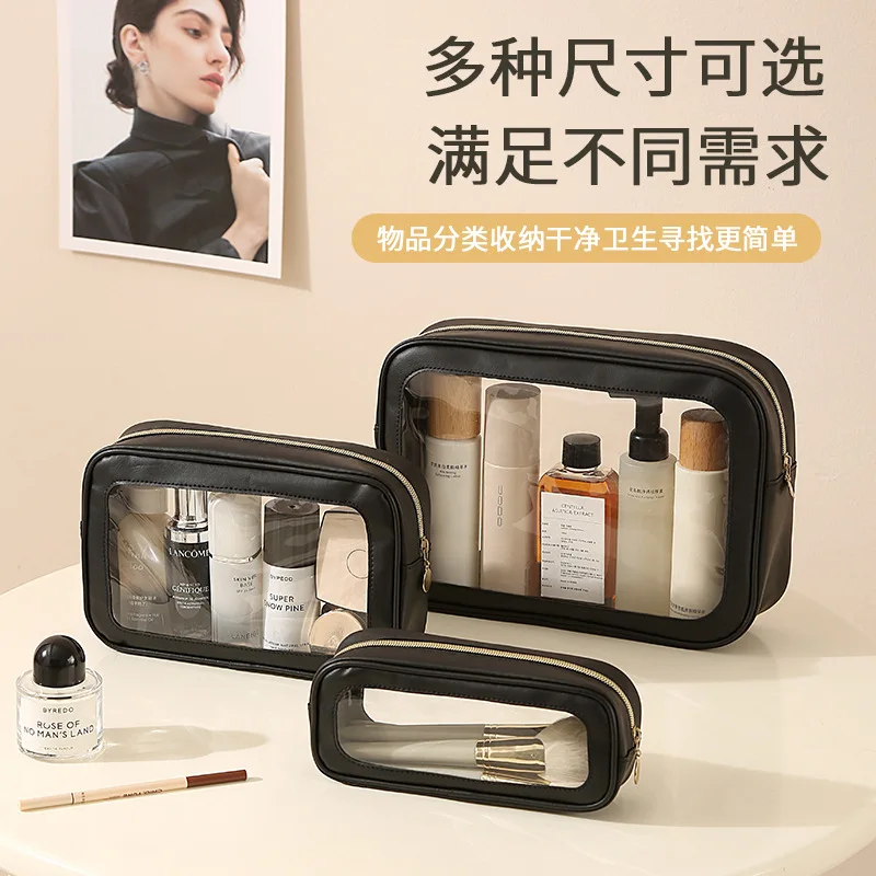 Transparent Pvc Storage Bag Large Capacity Cross-border Explosion Waterproof Toilet Travel Multi-purpose Portable Cosmetic Bag