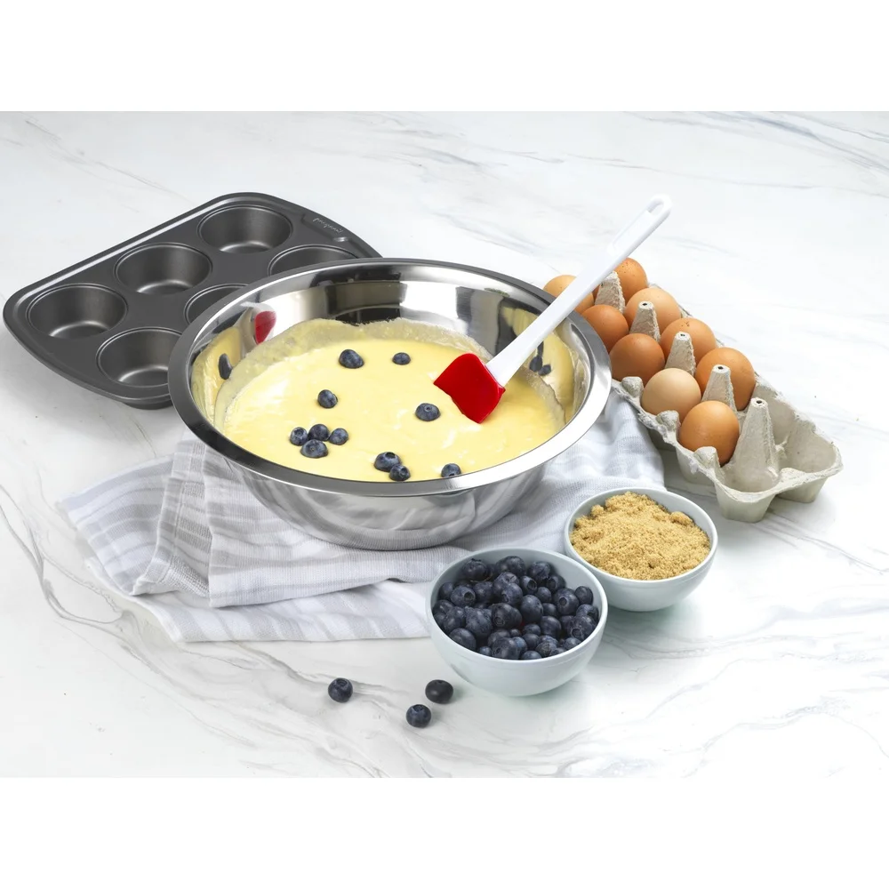 3 Pak Set Mangkuk Pencampur Baja Tahan Karat Mangkuk Dapur Serbaguna Mangkuk Salad Lempar Pencampur Anti Lengket Tahan Lama