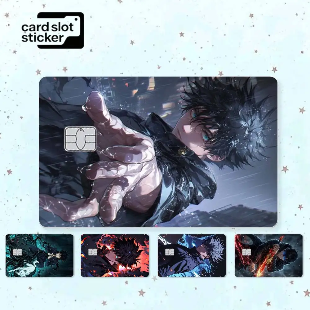 Fushiguro Megumi Jujutsu  Credit Card HD Stickers Small Chip Waterproof Sticker Game Card Decal Gift