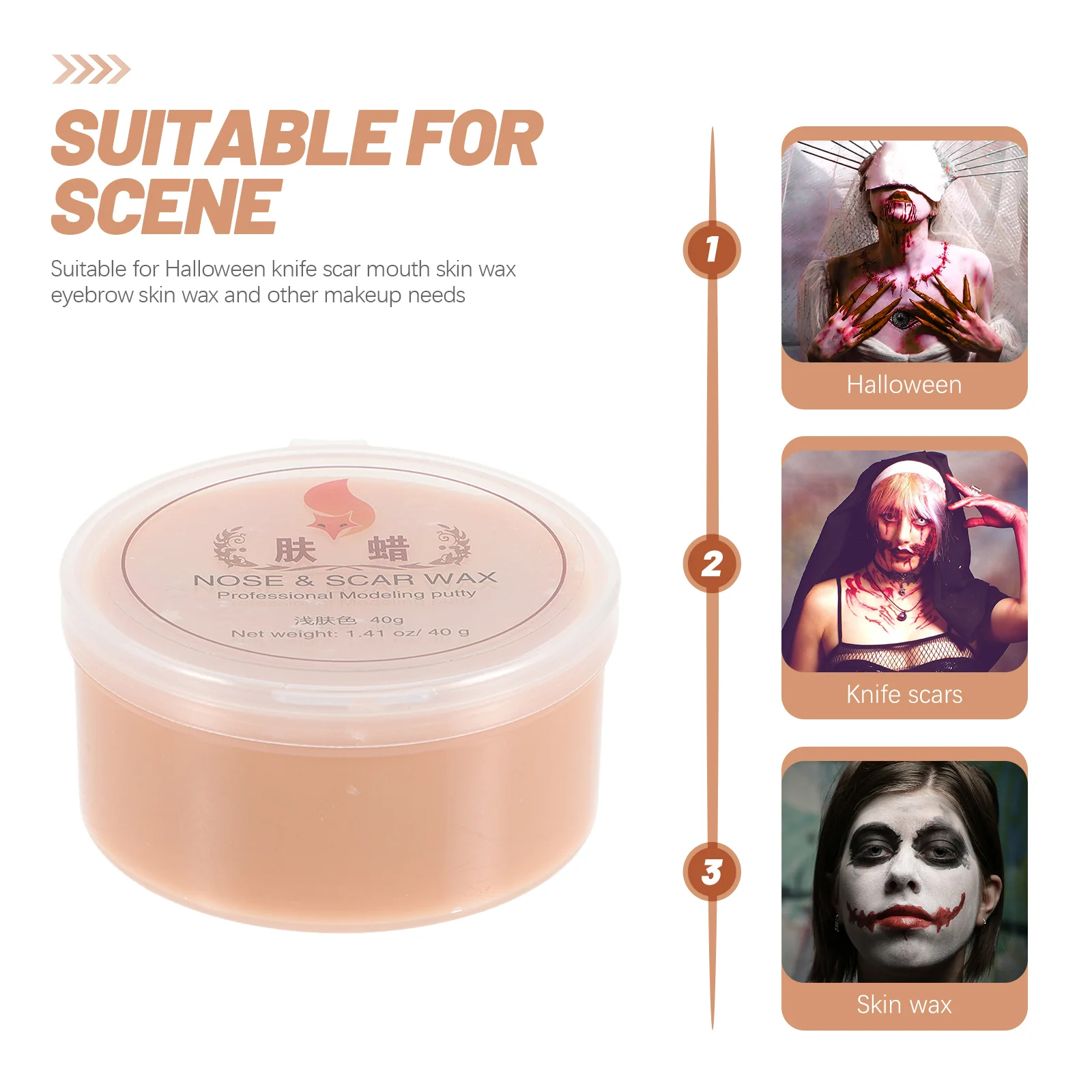 Makeup Wax Professional Fake Wound Wax Face Fake Scar Wax Skin Wax for Halloween Makeup