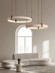 Upgrade Your Home With Our Exquisite LED Chandelier Crafted From Natural White Stone Dimming Function Wood Deco 40-60cm