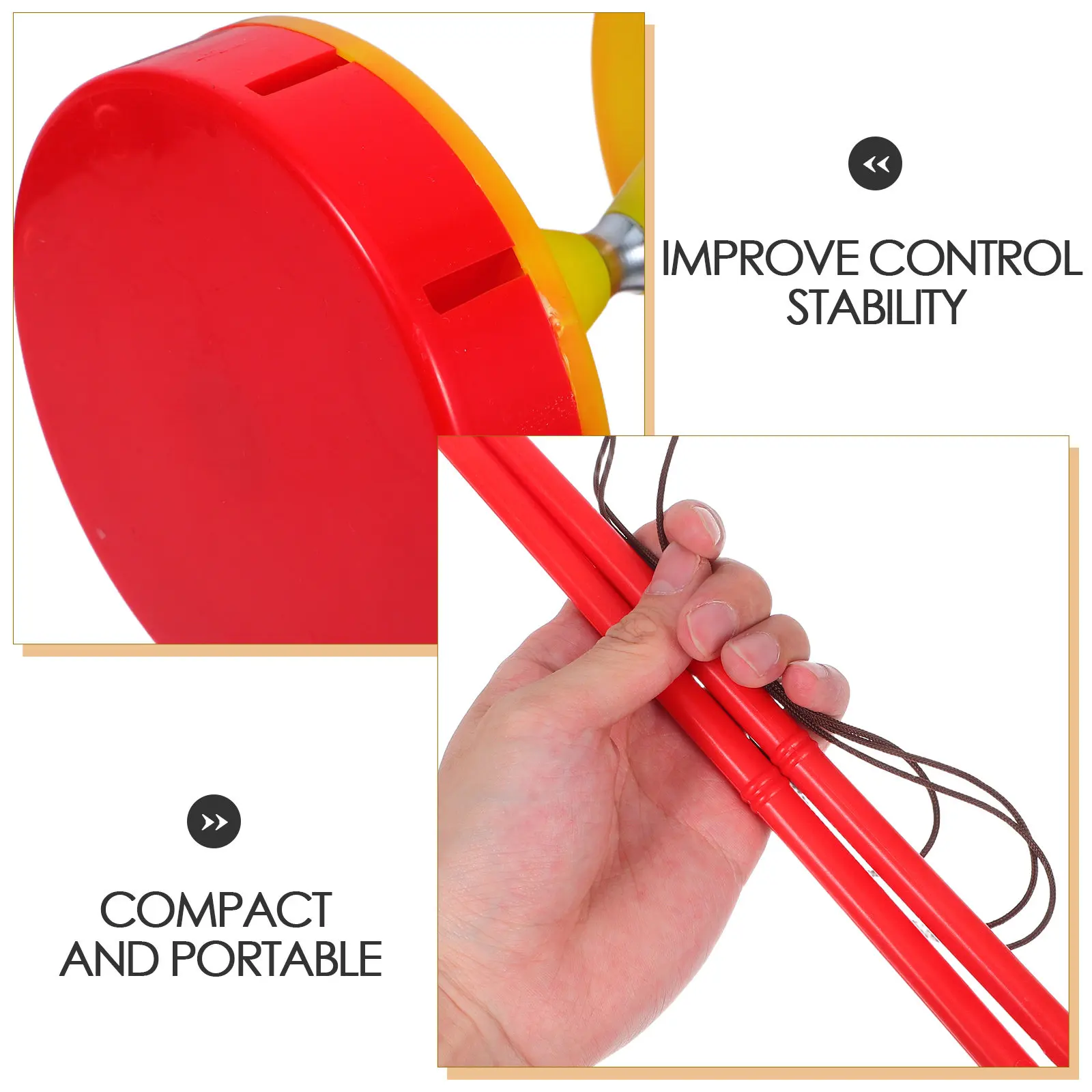 1Set Chinese Yoyo Dualaxis Bearing Plastic Diabolo Lightweight Outdoor Exercise Coordination Training Ball for Children