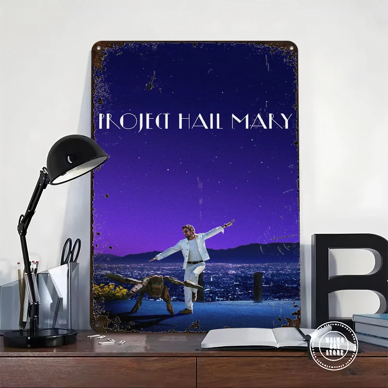 Project Hail Mary Movie Poster Customized Vintage Metal Signs Wall Art Retro Tin Plaque for Decoration Bedroom Home Decor Room
