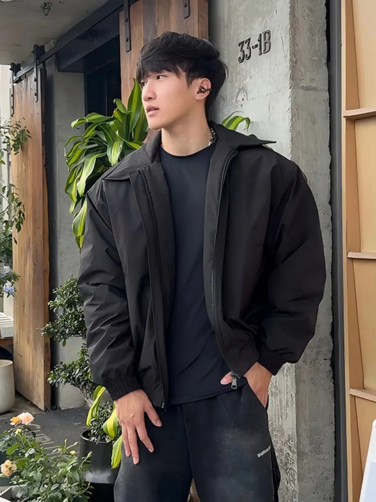 

American Sle ort Wide Flight Jaet Cotton Workwear Men's Winter Turn-down Collar Thiened Baseball Cotton Coat