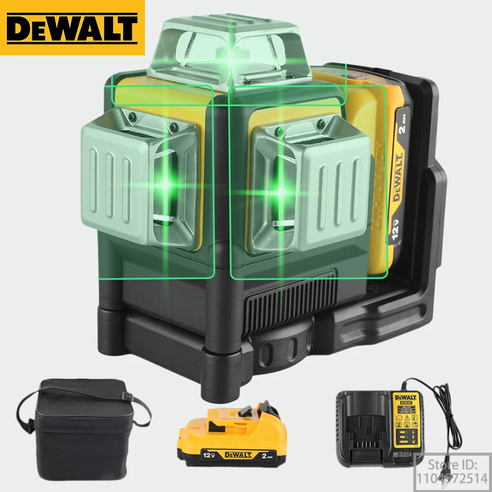 

Dewalt DW089LG 12 Lines 3 Sides*360 Degree Vertical 12V Lithium Battery Laser Level Horizontal Green Meter Outdoor Laser Level