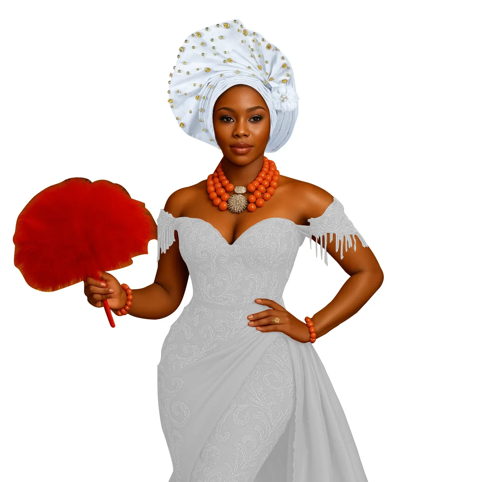 

Nigerian Geles Headgear with Stone Beads Already Made Auto Gele Turban Cap for Women Aso Oke Headscarf Bonnet African Head Wrap