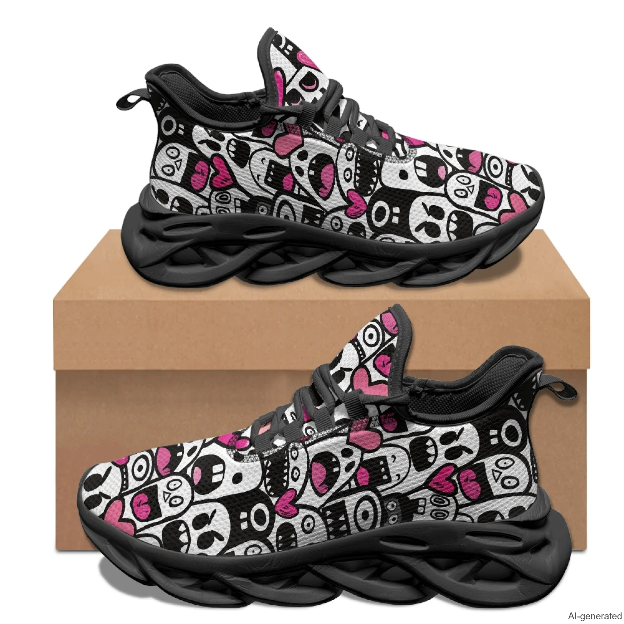 XIXIRIMIDO Max Soul Shoes Halloween Ghosts Print Running Shoes for Men Casual Fashion Women Snakers Walking Shoes 35-48