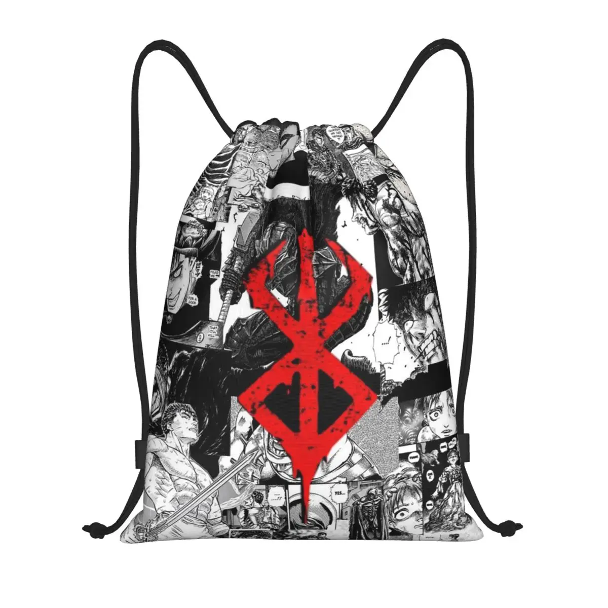 Japan Anime Berserk Swordsman Manga Guts Backpacks Multi-function Drawstring Bundle Pocket Shoes Bag Book Bags for Man Woman