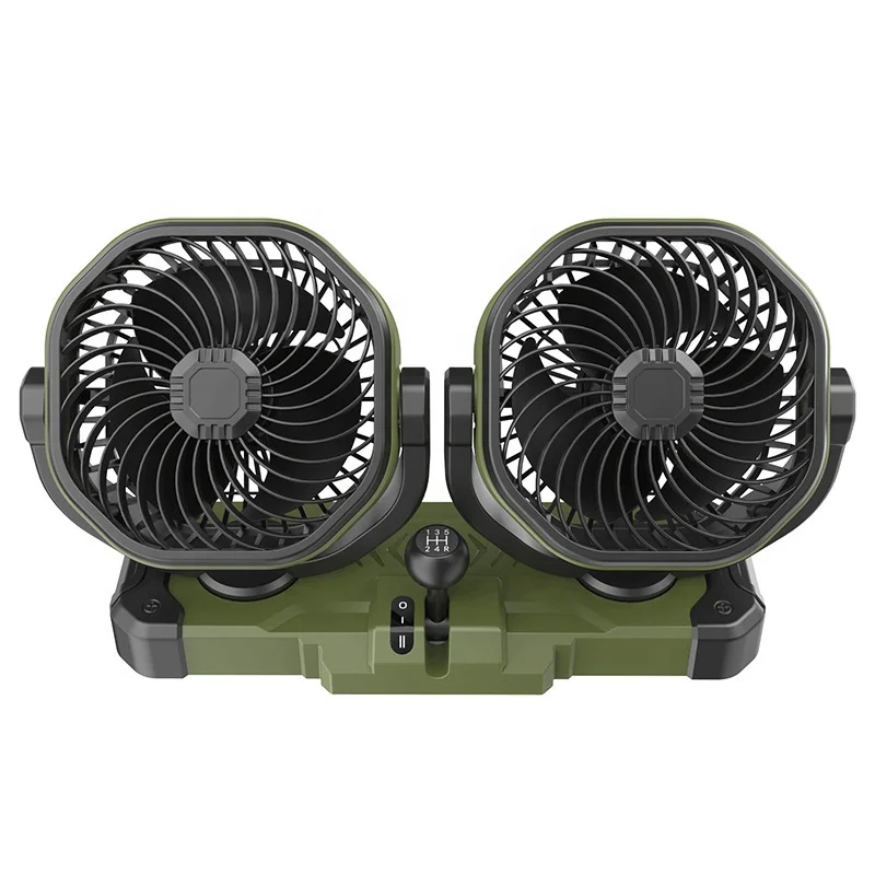 

New Design F6603 Automotive Dc Brushless Motor Double Heads Car Fan 12V Cooling Truck Fan 24V for Cars Dual Head Desktop Fans