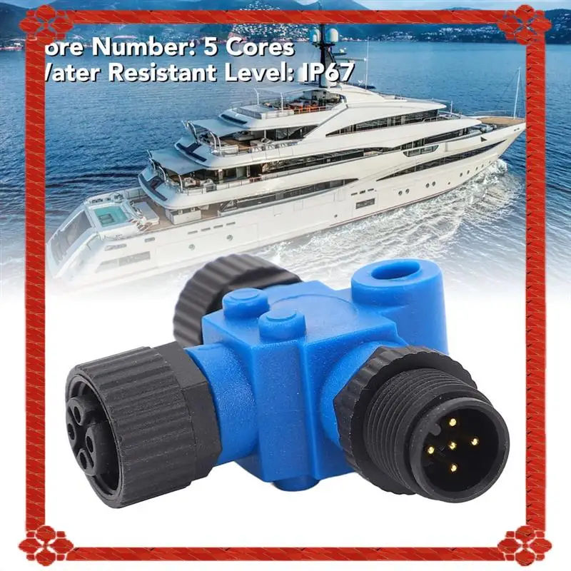 تسليم 24 ساعة لـ NMEA 2000 قوارب البحرية T موصل M12 5 Pin IP67 مقاومة للماء كابل العمود الفقري المحملة المنهي لـ Lowrance N