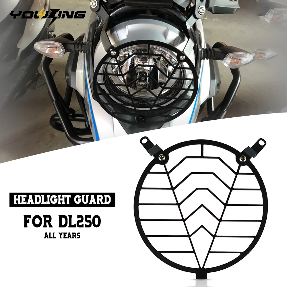 

Motorcycle Accessories FOR SUZUKI DL250 All Years Aluminum Headlight Protector Shield Guard Cover Headlamp Mesh Grille DL 250