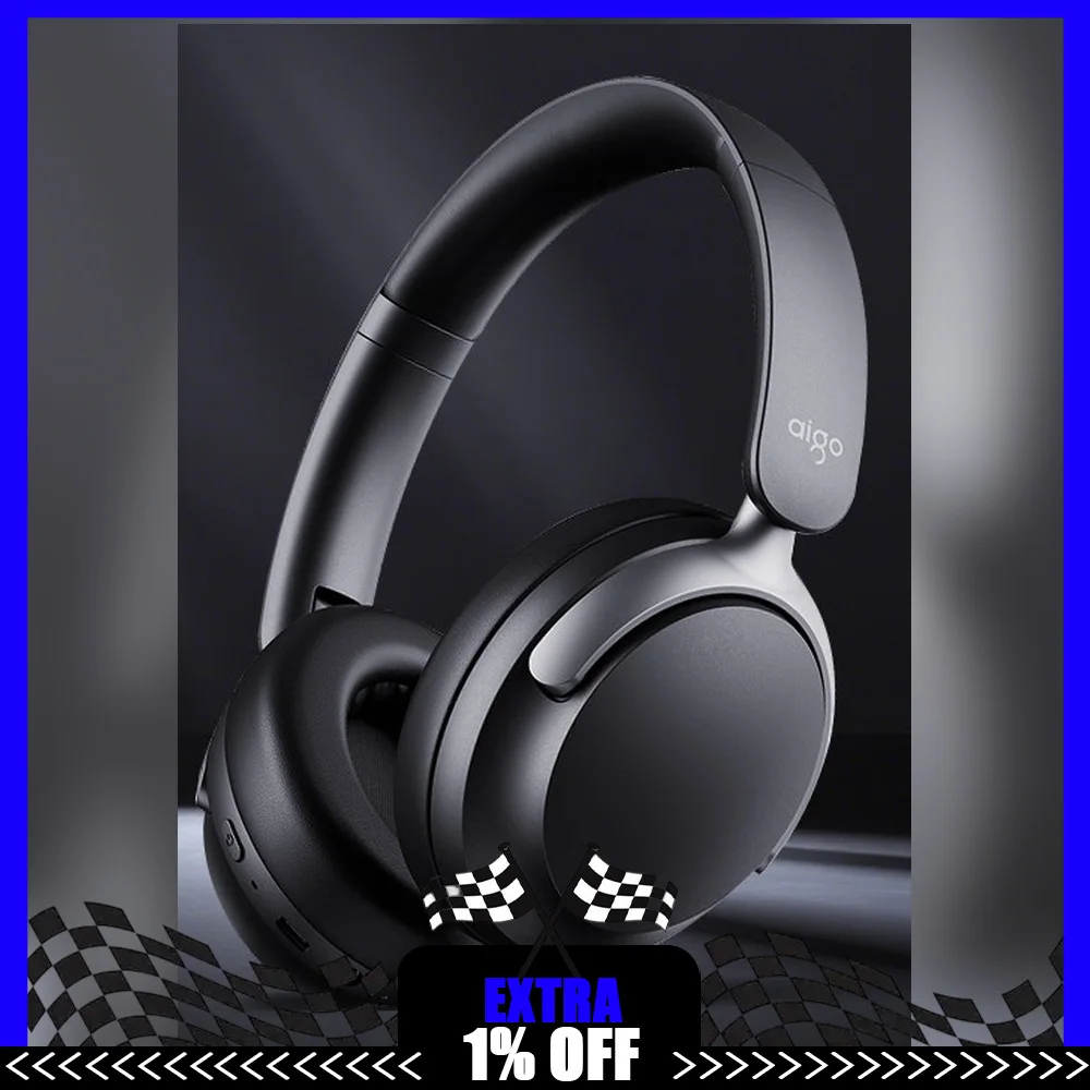 Aigo WE500 Bluetooth Over-Ear Headphones ANC ENC Noise Cancelling 80H Battery Wireless Headset For Gifts