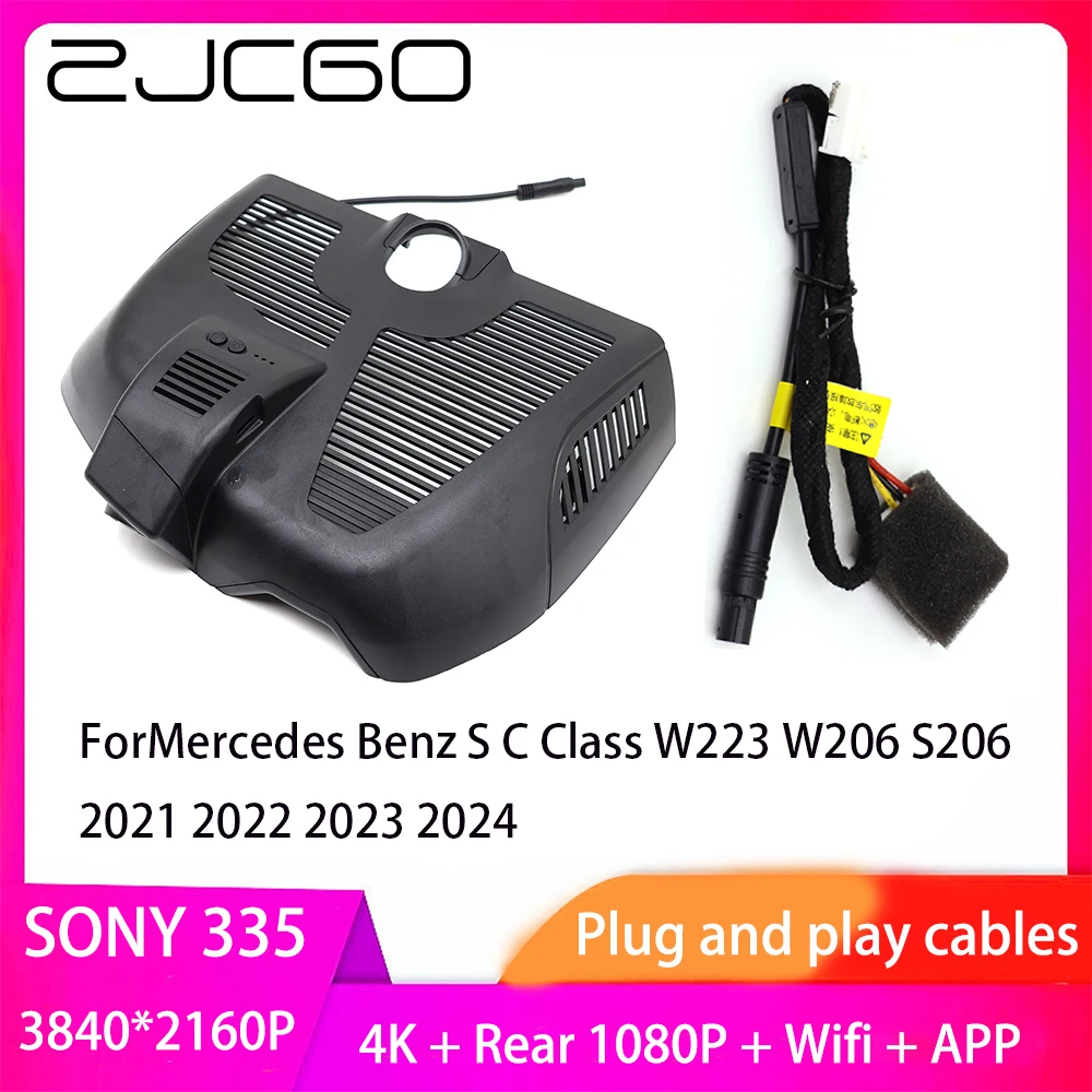 ZJCGO Plug and Play DVR Dash Cam UHD 4K 2160P Video Recorder for Mercedes Benz S C Class W223 W206 S206 2021 2022 2023 2024