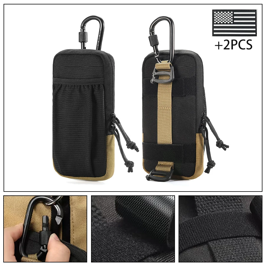 

Multi functional, lightweight, and durable waist bag with adjustable waistband and hook, mobile phone bag
