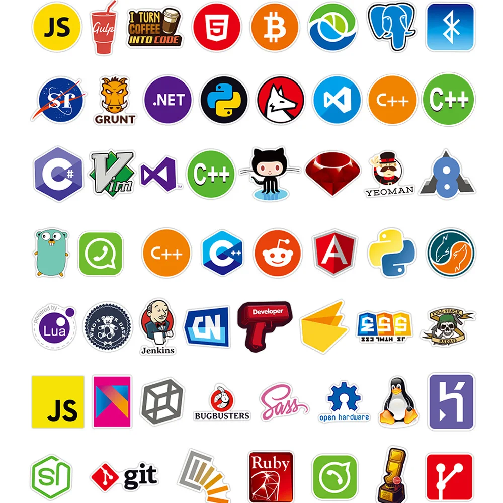 10/30/50/100 قطعة مضحك البرمجة الكتابة على الجدران ملصقات المهوس جافا Php الكرتون الشارات حقيبة الكمبيوتر المحمول الهاتف الكلاسيكية الاطفال لعبة ملصق #6