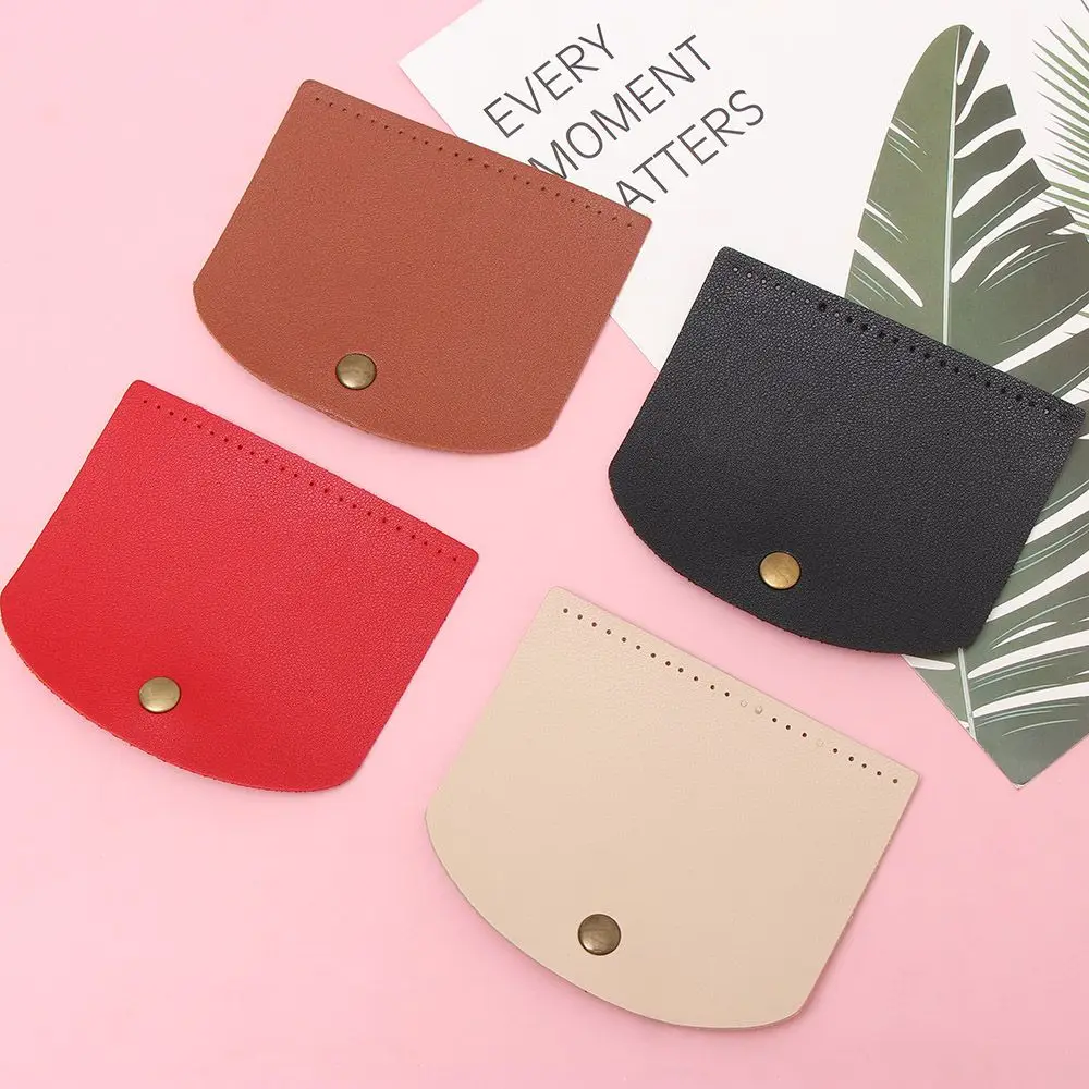 Bolso de ganchillo hecho a mano para bolso de punto, bolso de cuero PU, cubierta de solapa, Material de solapa