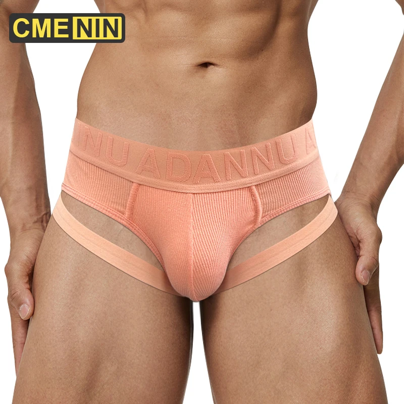 CMENIN Sexy Mens Briefs Underwear Cotton Male Panties Men Slip Leg Strap Sports Fitness Bikini Underpants Gay Jockstrap Briefs