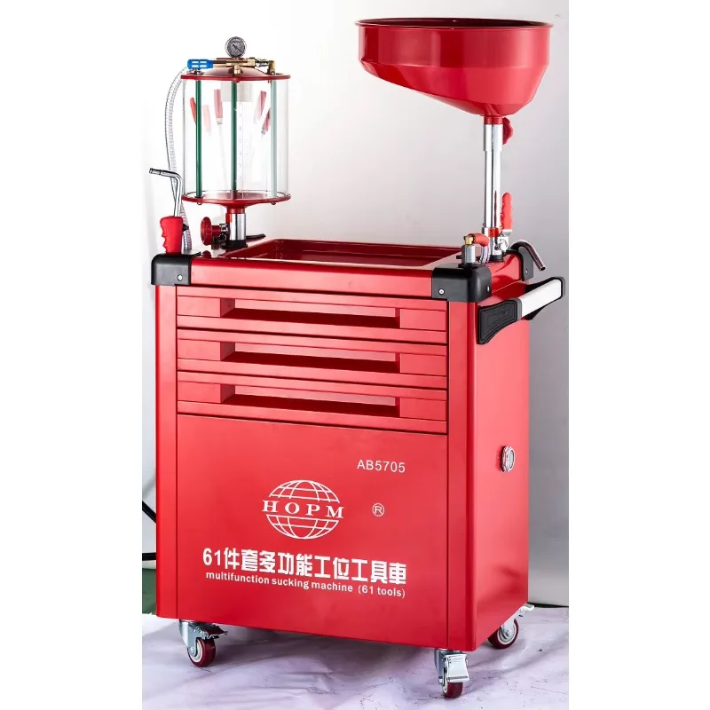 10L RED Capacity Pneumatic Oil Extractor RED Waste Oil Changer Drainer With 61pcs Multifunctional Sucking Tools
