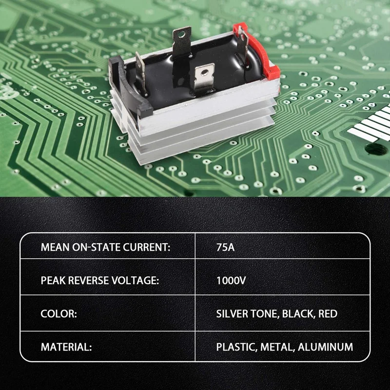 A47U Aluminum Heatsink Base Single Phase Bridge Rectifier Diode 75A 1000V