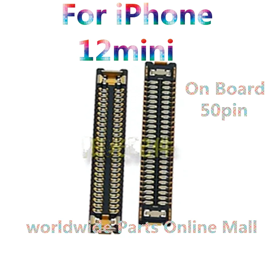 10pcs-50pcs  For iPhone 12mini Mobile phone display touch base motherboard cable connection buckle connector 50 pins