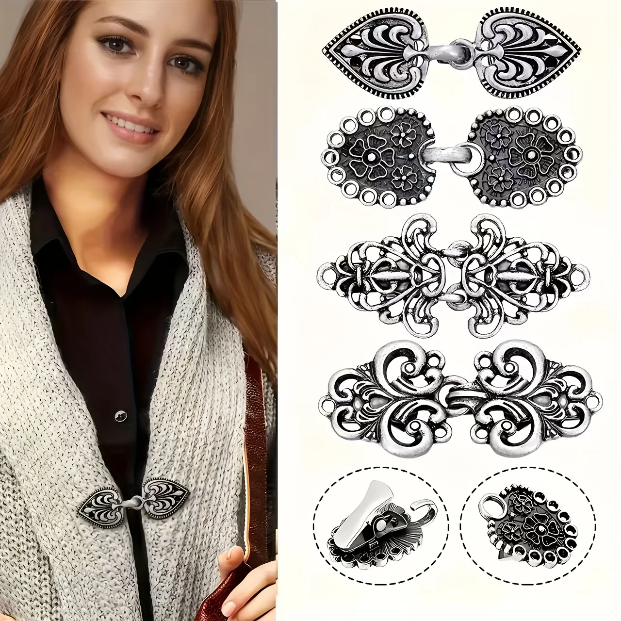 Cardigan Unisex Estilo Retro Elegante 4Uds