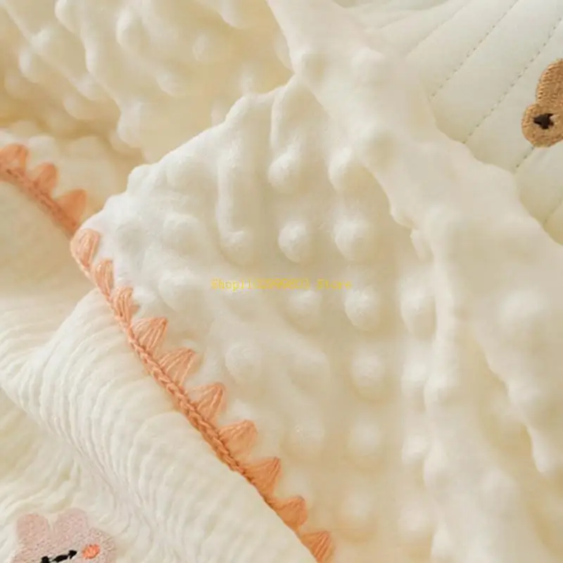 新生児キルトベビーベッドブランケットベビーラップブランケット受信ラップ幼児-2-層-j0mf