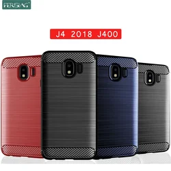 FERISING Case For Samsung Galaxy J4 2018 Case Silicone TPU Bumper Shockproof Carbon Cover for Samsung Galaxy J4 2018 J400 Case