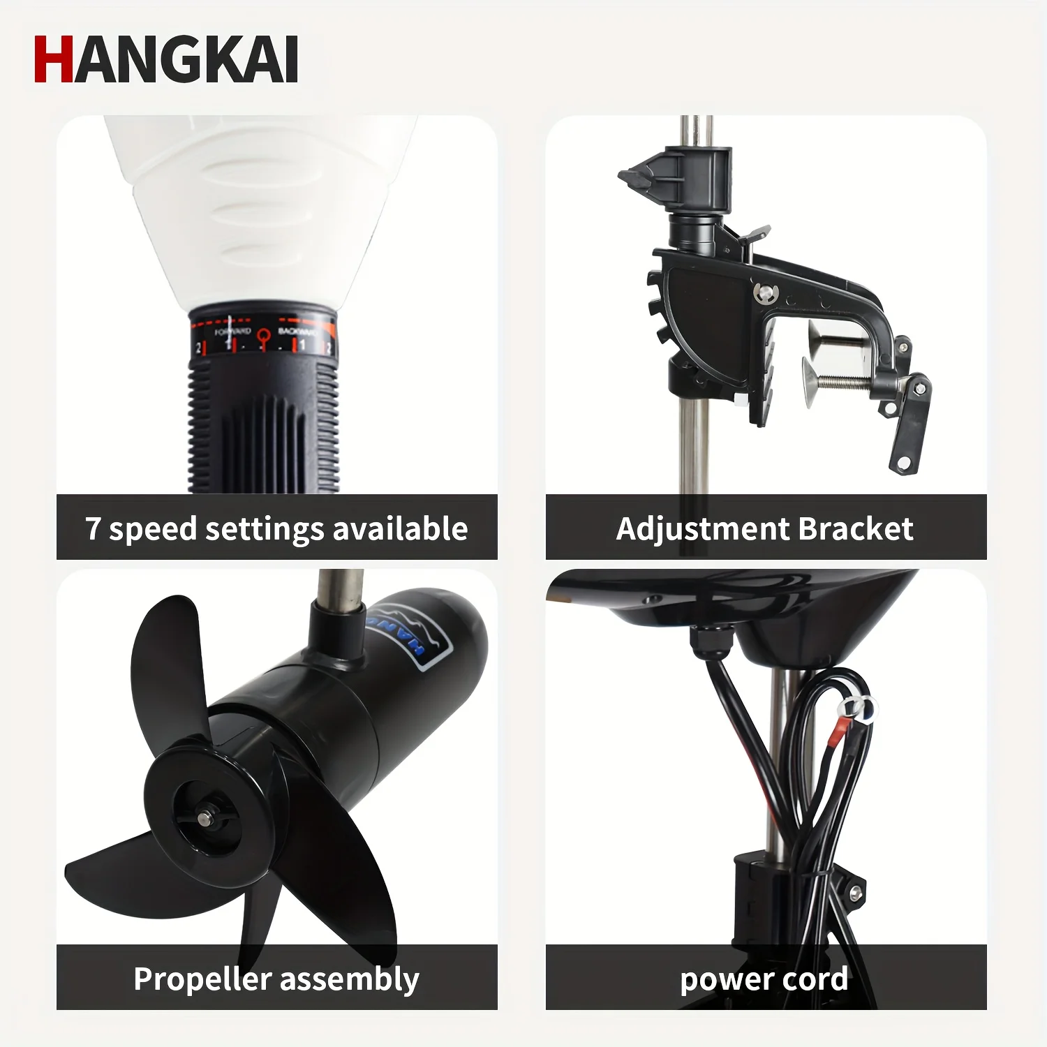 محرك التصيد الكهربائي KOETSU HANGKAI 55/65 LBS، 12 فولت - متوافق مع محركات HANGKAI الخارجية