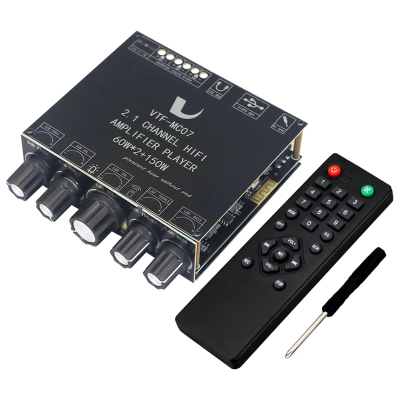 ABAC-2X60w + 150 واط مضخم صوت بلوتوث 5.3 مكبر كهربائي مجلس USB كارت الصوت 2.1 قناة الصوت التعادل فئة D أمبير وحدة