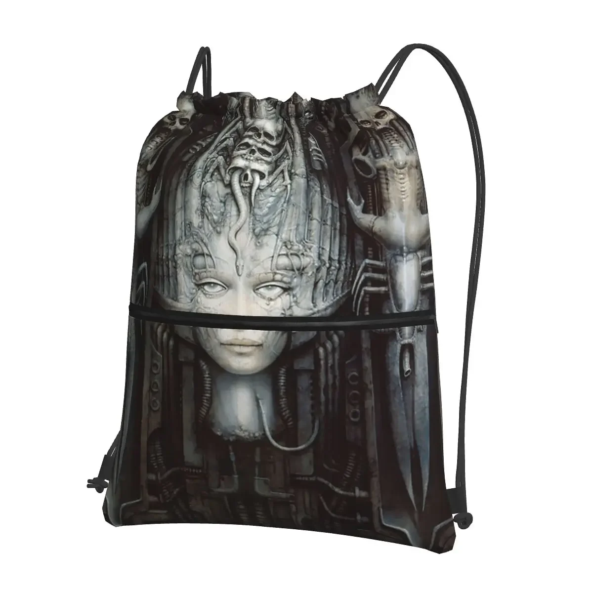 Hr Giger - Li - Painting Portable Backpacks Drawstring Bag Casual Drawstring Bundle Pocket Shoes Bags For School Students