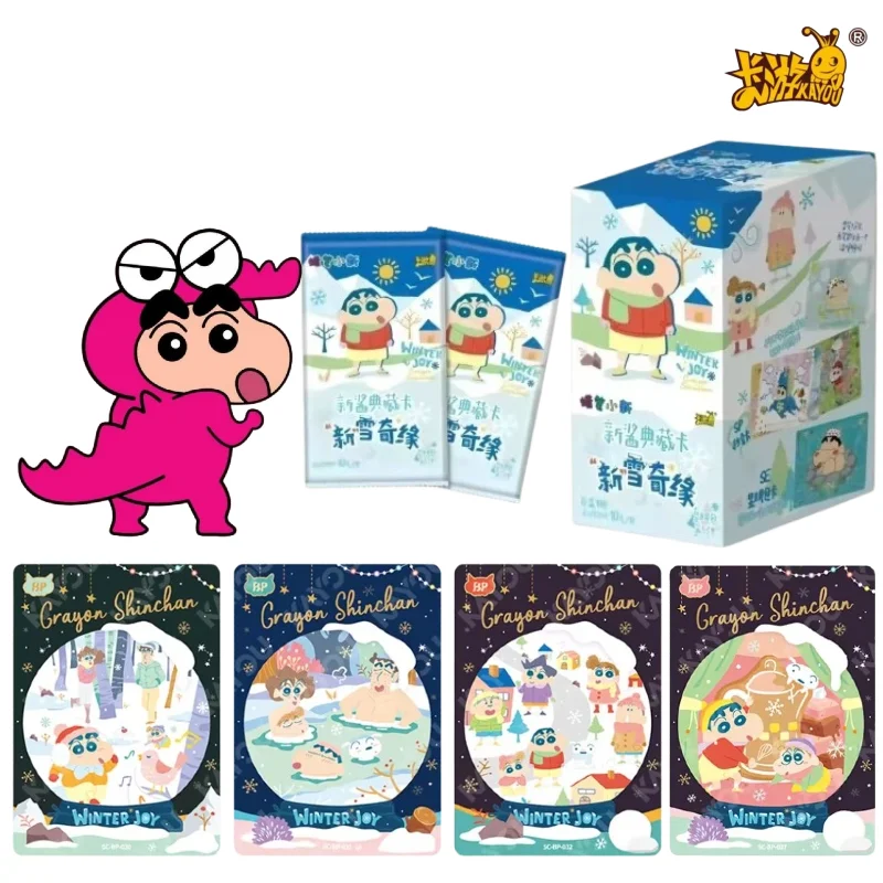 KAYOU Original Crayon Shinchan Winter Joy Anime Trading Cards Nohara Parent-child Family Winter Holiday Scene Rare Collect Card