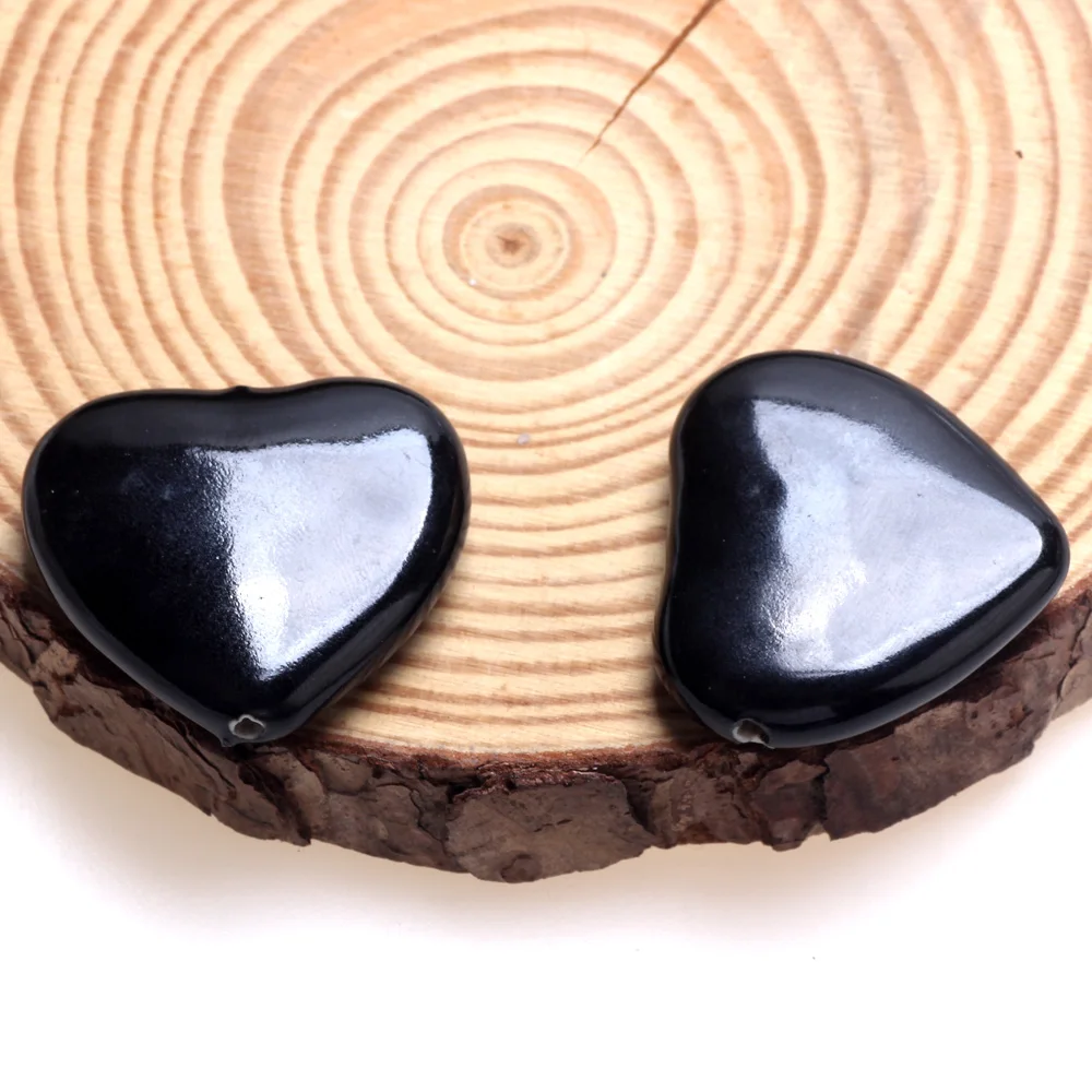 

3PCS Peach Heart Ceramic Beadss DIY Necklace/Bracelet/Earrings Making Jewelry