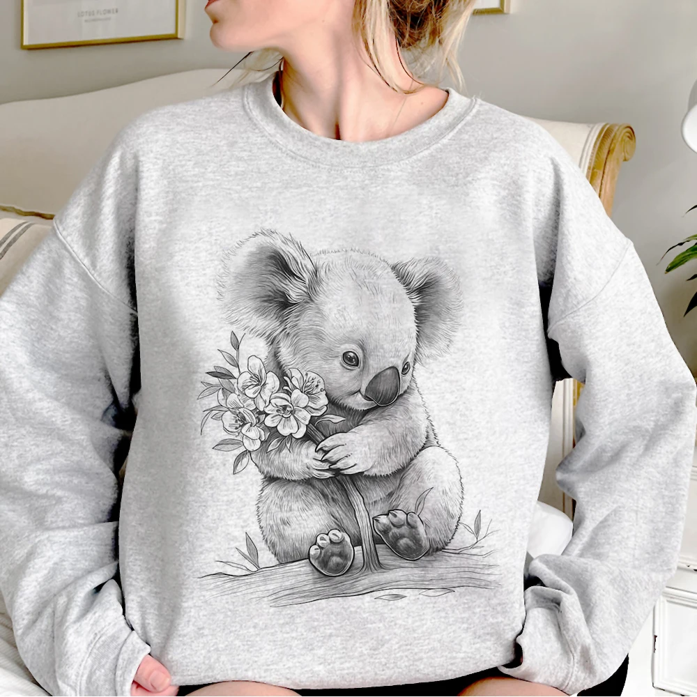 Koala hoodie casual wear kawaii designer comic patterned streetwear teen tracksuits sweatshirts pattern modern style funny