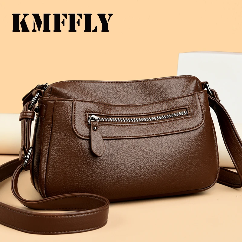 

New Genuine Leather Shoulder Bag for Women Vintage Elegant Crossbody Purse Multi-Pocket Handbag Fashionable Casual Traveling Bag