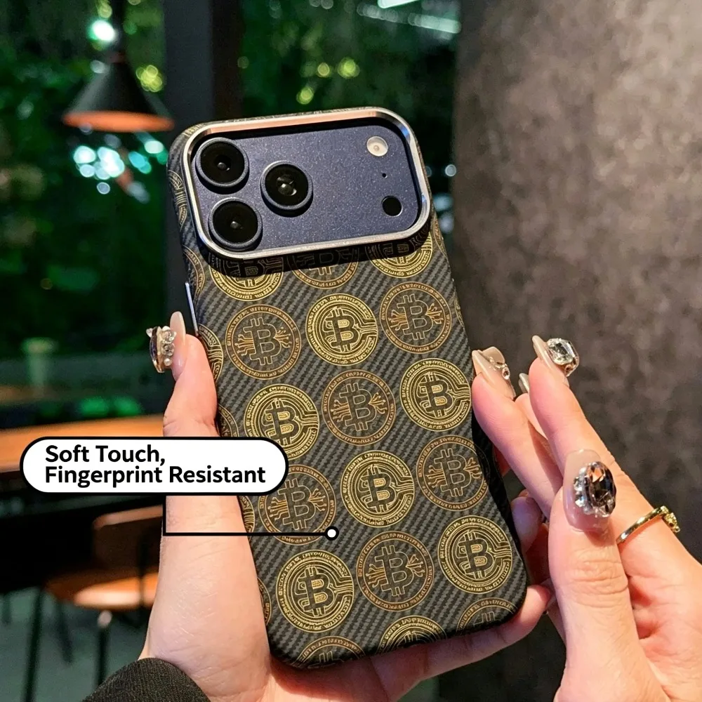 Luxury Carbon Fiber Texture Magnetic Case for IPhone 18 17 16 15 Pro Max for Magsafe Wireless Charger Metal Lens Protect Cover - view 4