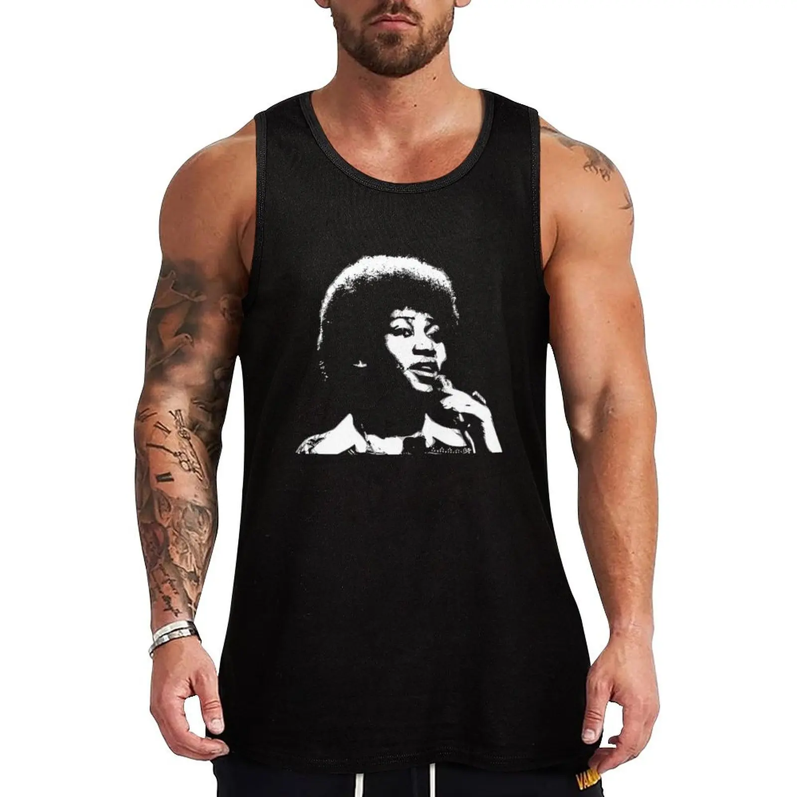 Idea de regalo Aretha American Franklin Pianist Love You Tank Top Camiseta sin mangas con estampado artístico y gráfico creativo