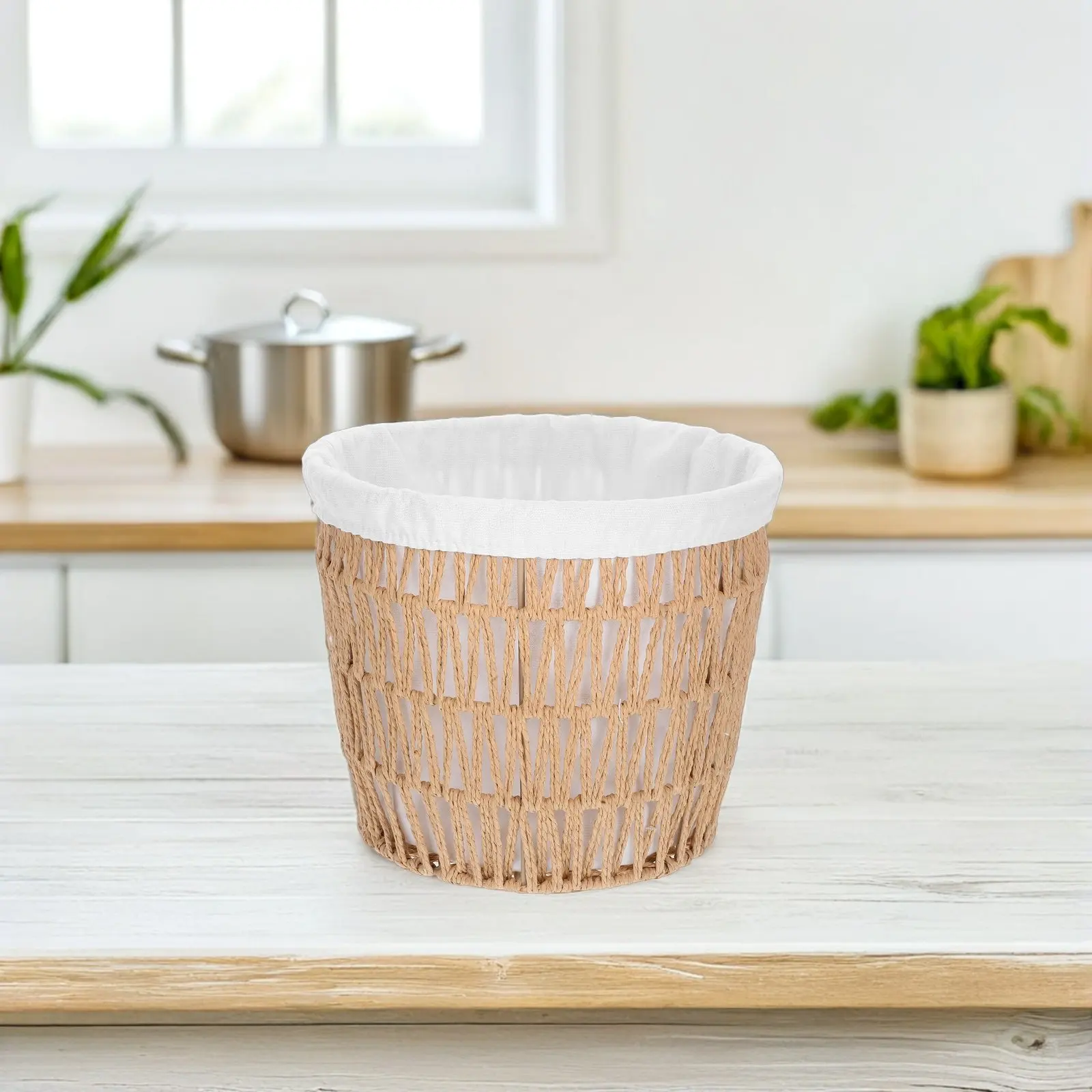 

Versatile Woven Bread Basket with Liner European Craftsmanship for Kitchen and Home Storage Bread Basket Serving