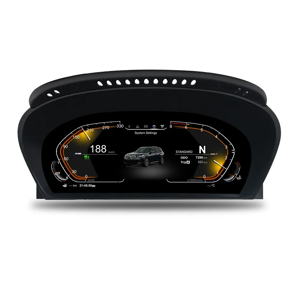 12.3 inch LCD Car Auto Meter Speedometer Digital Dashboard Instrument Speed Cluster For  5 Series E60 E61 2003 - 2009  LINUX