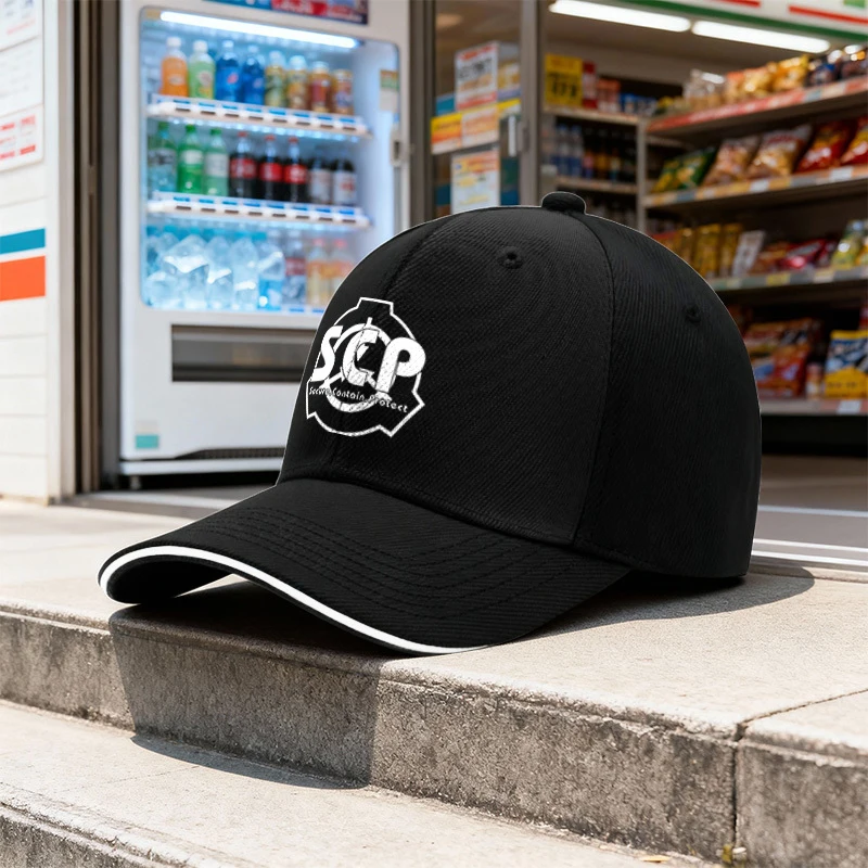 SCP Logo Pattern Unisex Baseball Cap – Sandwich Sports Hat for Daily Wear & Travel Gift