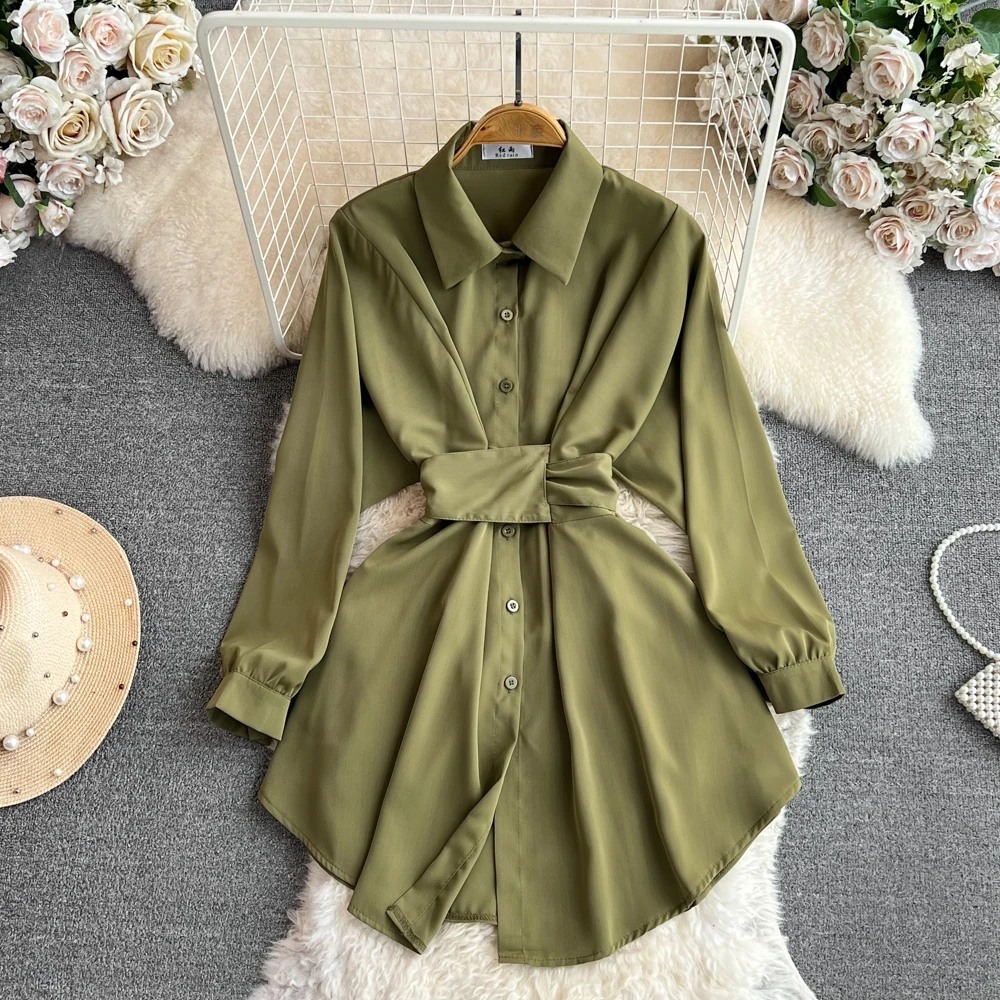 Autumn Women Elegant Casual Solid Shirts Tops Long Sleeve Vintage Party Birthday Blusas Female Chic Outerwear Blouses Clothes