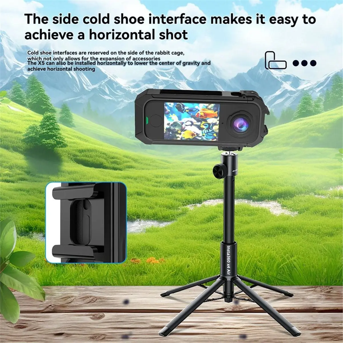 

For X4 Air Frame Cage Protective Housing Case with Cold Shoe Mount Enhanced Protection and Mounting Options [To&On-e]