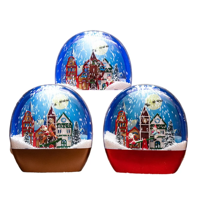 

Christmas decorations, tabletop ornaments, Christmas snow lights, Christmas window decoration scene