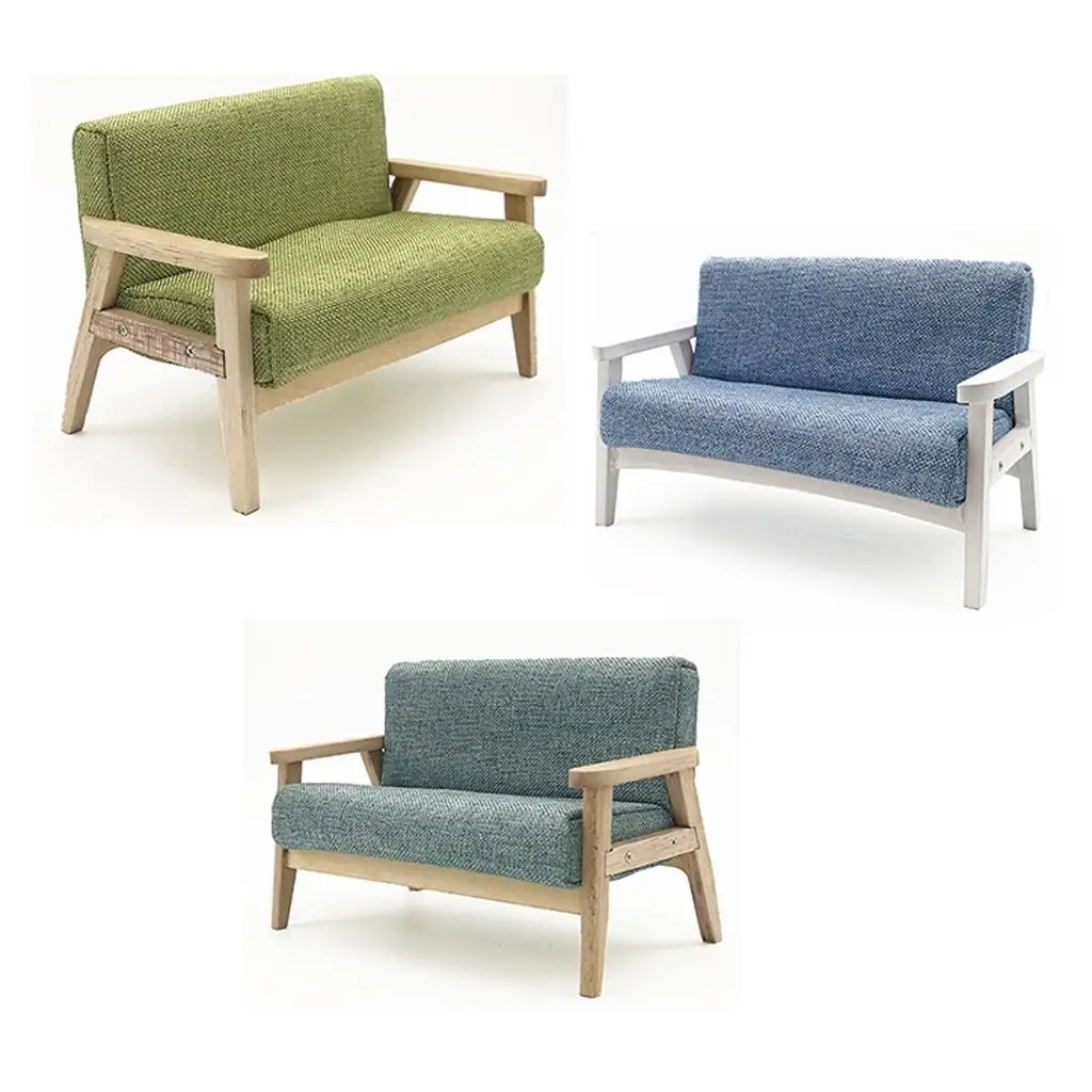 

Dollhouse Livingroom Sofa 1 12 Scale Mini Furniture Handmade Cloth Couch for Dollhouse Decoration