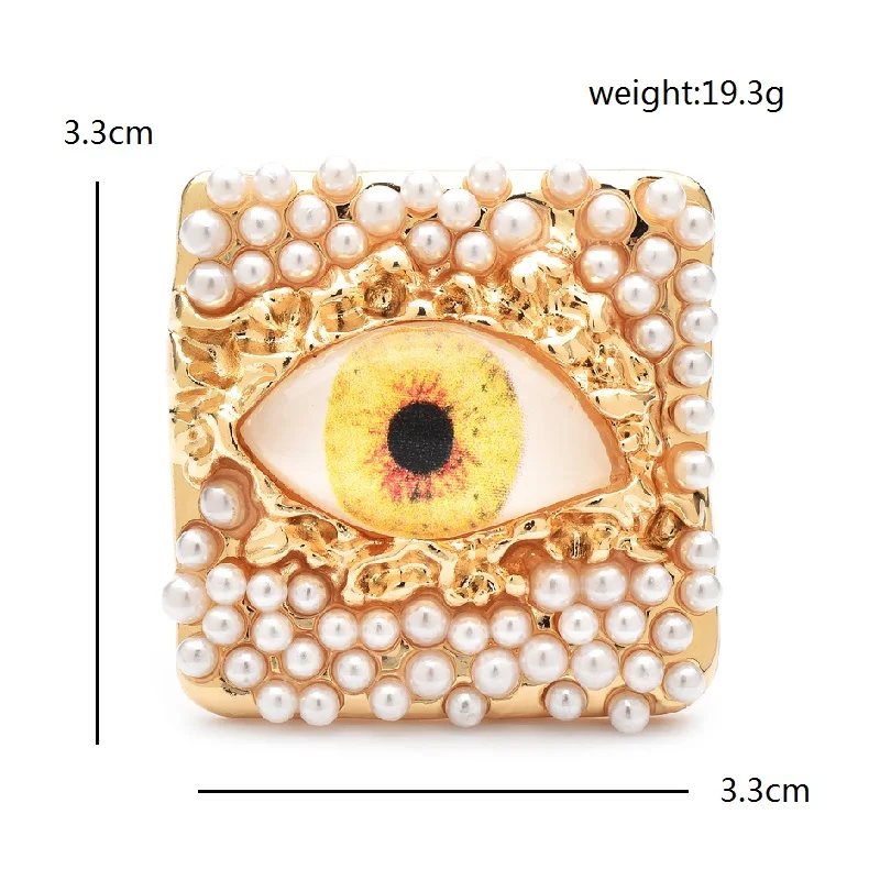 Wuli&baby Pearl Eye Brooches For Women 4-color Beautiful Charming Eyes Party Office Badge Pins Gifts